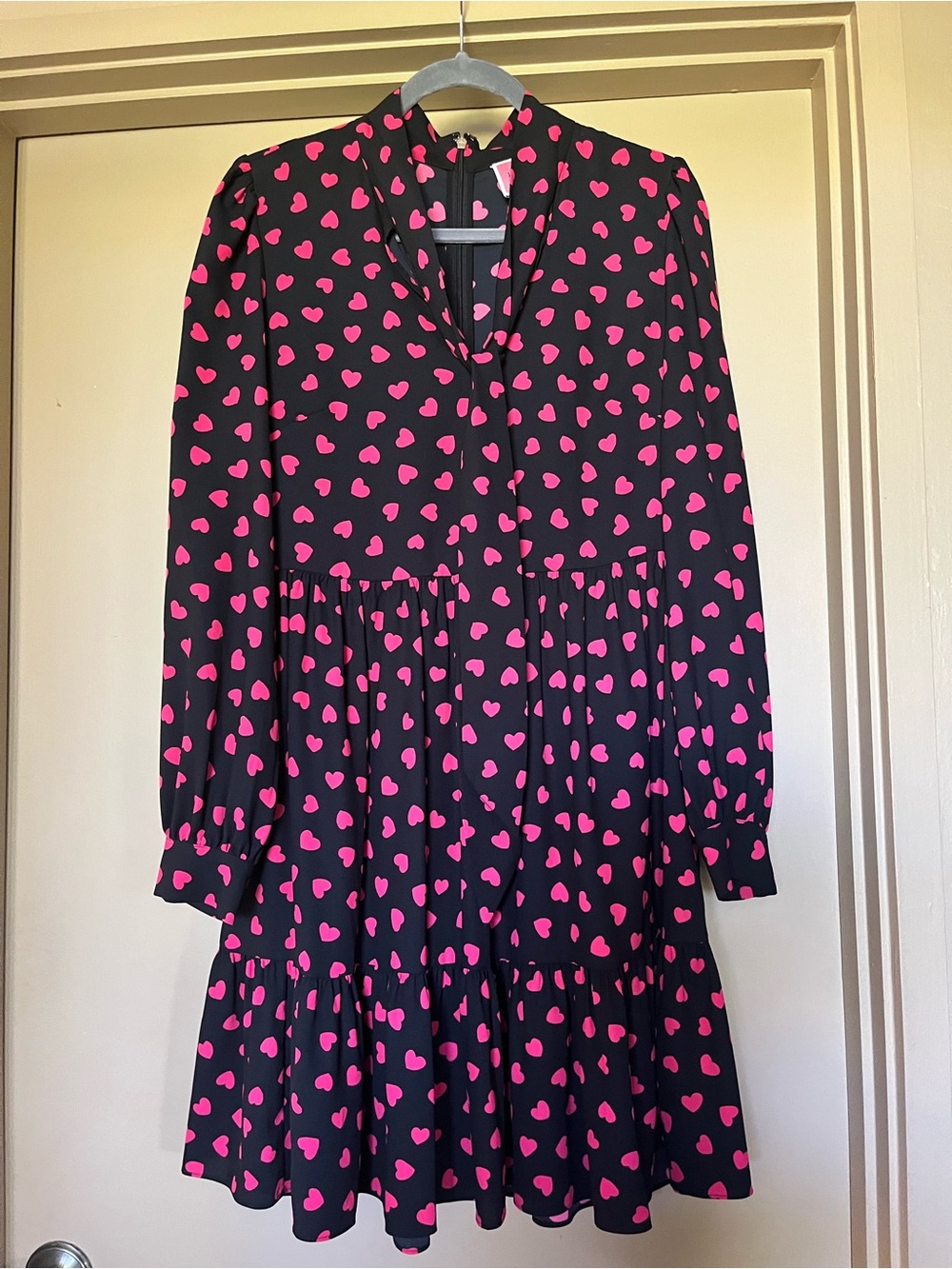 Kate Spade Black Dress with Pink Heart Print